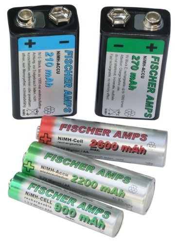 Festnetztelefone: Fischer Amps, 9V-Block-Akku 270mAh, NiMH