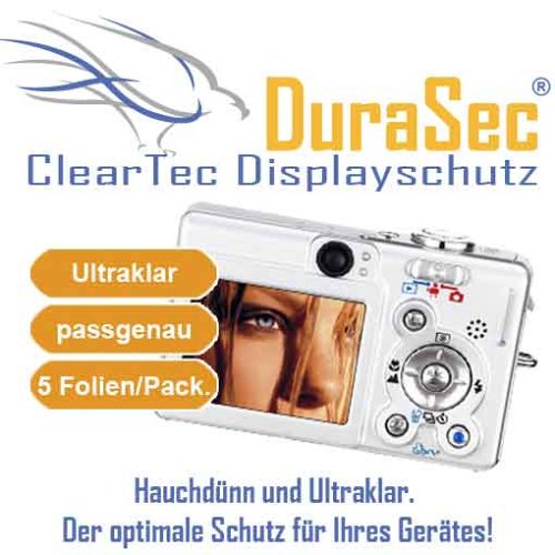 Zubeh&ouml;r: 5 x DuraSec ClearTec Displayschutzfolie f�r Samsung Digimax S700