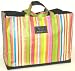 Bungalow Scout Original Dean-O Tote Bag, Big House Stripe / Black Faux Leather Trim, 12127