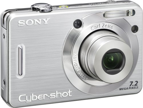 Sony Cybershot DSCW55 7MP Digital Camera with 3x Optical Zoom (Silver)