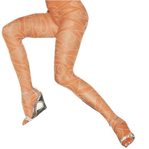 Lycra Opaque and Sheer Woven Swirl Pattern Tights