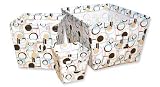 Cocoa Dots Fabric Storage Bins-Set of 3