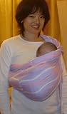 Lite-on-Shoulder Ring/pouch hybrid Baby Sling(Wavy Pink&Lilac)