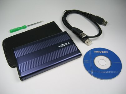 Elektronik Und Foto: Alu Festplattengeh�use 2,5" extern USB 2.0 in blau