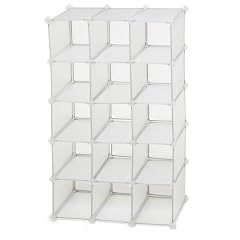 Storage Solutions 0743PFR4 15 Pair Customizable Shoe Cubby, Frost