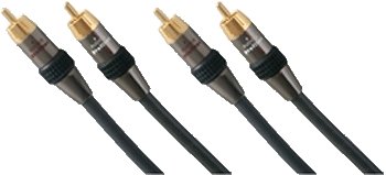 Heimkinosysteme: High-End Chinch Verbindungskabel 3,0 Meter 24 Karat vergoldete Kontakte, 2x Cinch-Stecker auf 2 x Cinch-Stecker * Chinch cable connection 3,0 meters of 24 carat gilded contacts, 2 x Cinch plugs on 2 x Cinch plugs Home Cinema Quality