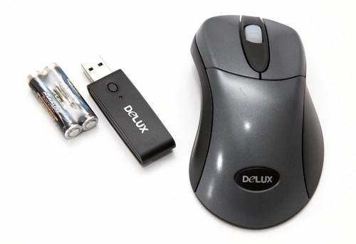 Digitalkameras: Delux 3 Tasten Design Wireless Maus grau/schwarz