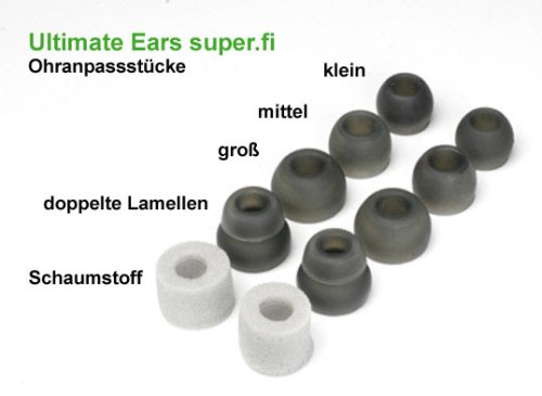 Festplatten: Silikon-Ohranpassst�cke, dunkelgrau (klein) f�r UE Super.fi H�rersysteme und Sennheiser IE 4 (5 Paar)