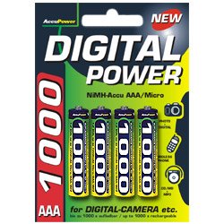 Elektronik Und Foto: AccuPower Akku 1000mAh Micro/AAA 4er PACK inkl. AccuSafe