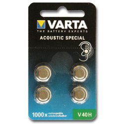 Verst&auml;rker und Receiver: Varta V40H NiMH Akku 55604, aufladbare NiMH Knopfzelle MH 13654