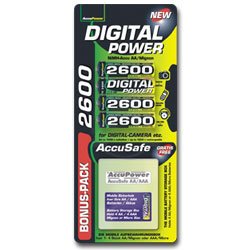 Elektronik Und Foto: AccuPower 2600mAh Akku Mignon/AA 5er BonusPack inkl. AccuSafe