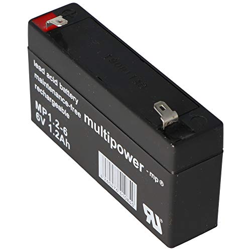 MP3 Player: Multipower MP1.2-6 Akku PB Blei, 6 Volt / 1200mAh, Anschluss 4,8