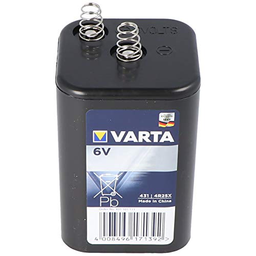 Verst&auml;rker und Receiver: Varta 431 Blockbatterie, Typ 4R25 Batterie, Lampenbatterie