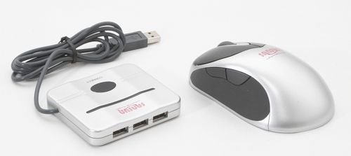DVD Player: Optische Funkmaus mit 5 Tasten und USB Hub