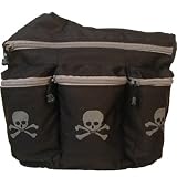 Diaper Dude #100S BLACK SKULL AND CROSS BONE Designer Diaper BAG