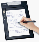 Digitalkameras: DigiMemo - Digitale Schreibunterlage im DIN A4 Format. Elektronischer Notizblock mit High-Tech-Stift und Normalpapier.