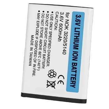 Elektronik und Foto: Akku f�r Nokia 3220 3230 5140 6020 6021 6060 6070 7260 7360 N80 N90 Li-Polymer