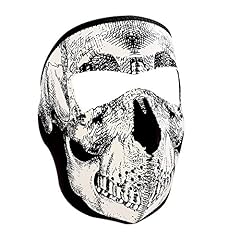 Zan Headgear Full Face Neoprene Mask Skull Face Black/White One Size Fits All OSFA