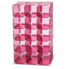 Storage Solutions 0743P4 15 Pair Customizable Shoe Cubby, Pink