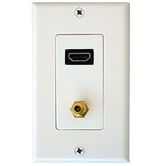 Petra PET0493 Single HDMI/F Coaxial Connector Wall Plate (White)