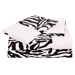 Regal 300 Thread-Count Zebra Print Twin Sheet Set, Black/White