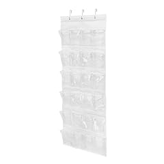 Honey-Can-Do SFT-01242 Over The Door Clear Shoe Organizer/Storage Rack, White