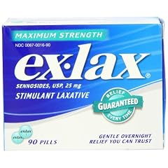 Ex-Lax Stimulant Laxative, Maximum Strength, 25 mg, 90-Count Boxes (Pack of 2)