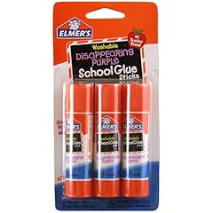 Elmers Washable Disappearing Purple School Glue Sticks, Three per Package, Six Grams Each