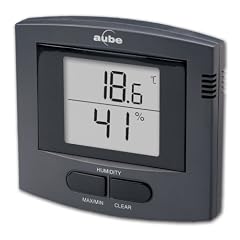 Aube by Honeywell TE513-7/U Electronic Indoor Thermometer and Humidistat, Charcoal