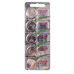 Maxell Lithium 3V Batteries Size CR2025 (Pack of 5)