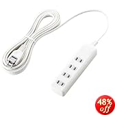 ELECOM �d���^�b�v ���K�[�h 4�� 5m �z���C�g T-K01-2450WH