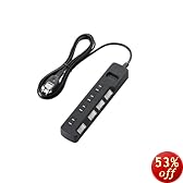 ELECOM �d���^�b�v ���K�[�h �ȃG�l �ʃX�C�b�` �z�R���V���b�^�[�t 4�� 2.5m �u���b�N T-K04-2425BK