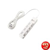 ELECOM �d���^�b�v ���K�[�h �ȃG�l �ʃX�C�b�` �z�R���V���b�^�[�t 4�� 5m �z���C�g T-K04-2450WH