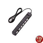 ELECOM �d���^�b�v ���K�[�h �ȃG�l �ʃX�C�b�` �z�R���V���b�^�[�t 6�� 2.5m �u���b�N T-K04-2625BK