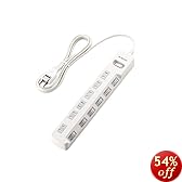 ELECOM �d���^�b�v ���K�[�h �ȃG�l �ꊇ&�ʃX�C�b�` �z�R���V���b�^�[�t 6�� 2.5m �z���C�g T-K05-2625WH