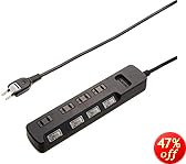 ELECOM �d���^�b�v TV���� ���K�[�h �ȃG�l �ʃX�C�b�`�t 4�� �u���b�N T-TVK03-2425BK