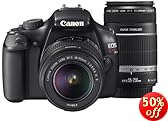 Canon �f�W�^����჌�t�J���� EOS Kiss X50 �u���b�N �_�u���Y�[���L�b�g KISSX50BK-WKIT
