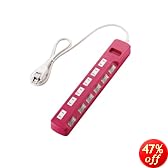 ELECOM �d���^�b�v color style ���K�[�h �ȃG�l �ʃX�C�b�` 6�� 1m �s���N T-PN04-2610PN