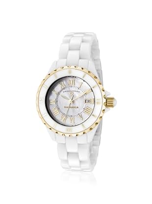 Swiss Legend Women's 10049-WWGR Karamica White Mother of Pearl Ceramic Watch