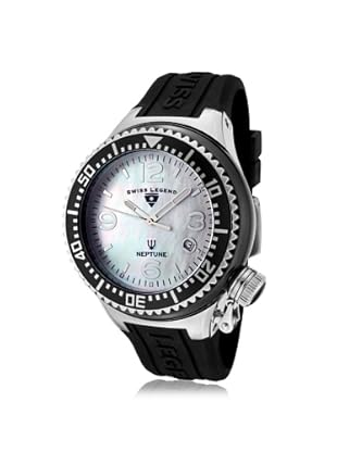 Swiss Legend Women's 11844-BKWSA Neptune Black/White MOP Silicone Watch