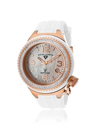 Swiss Legend Women's 11844D-WWRA Neptune White MOP Silicone Watch