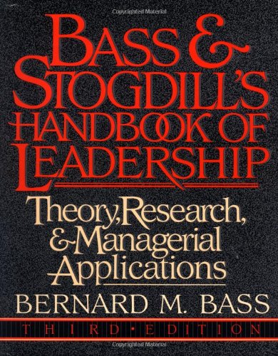 Bass & Stogdill's handbook of leadership Cover