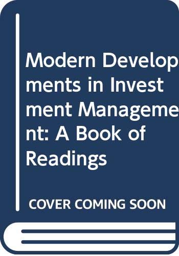 Modern developments in investment management Cover