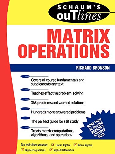 Schaum's outline of theory and problems of matrix operations Cover