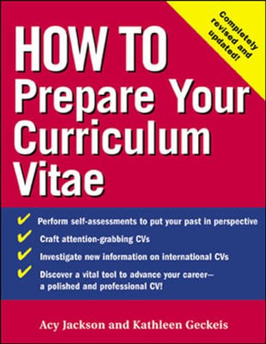 How to prepare your curriculum vitae Cover