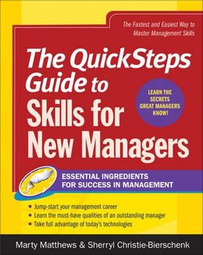The QuickSteps Guide to Skills for New Managers (Quicksteps) Cover