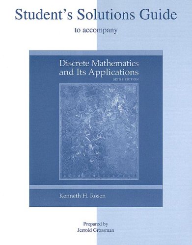 Student's Solutions Guide to accompany Discrete Mathematics and Its Applications Cover