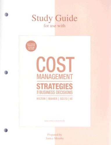 Study Guide to accompany Cost Management Cover
