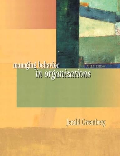 Managing behavior in organizations Cover