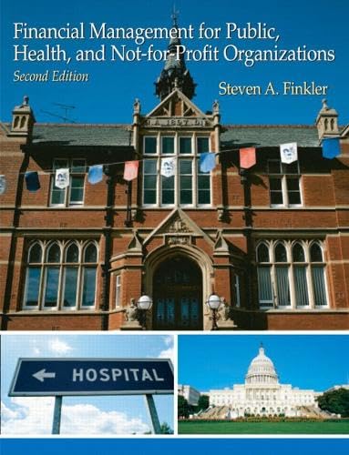 Financial Management For Public, Health, and Not-for-Profit Organizations (2nd Edition) Cover